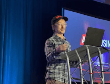 Ian McDonald speaking in Orlando, May 2025
